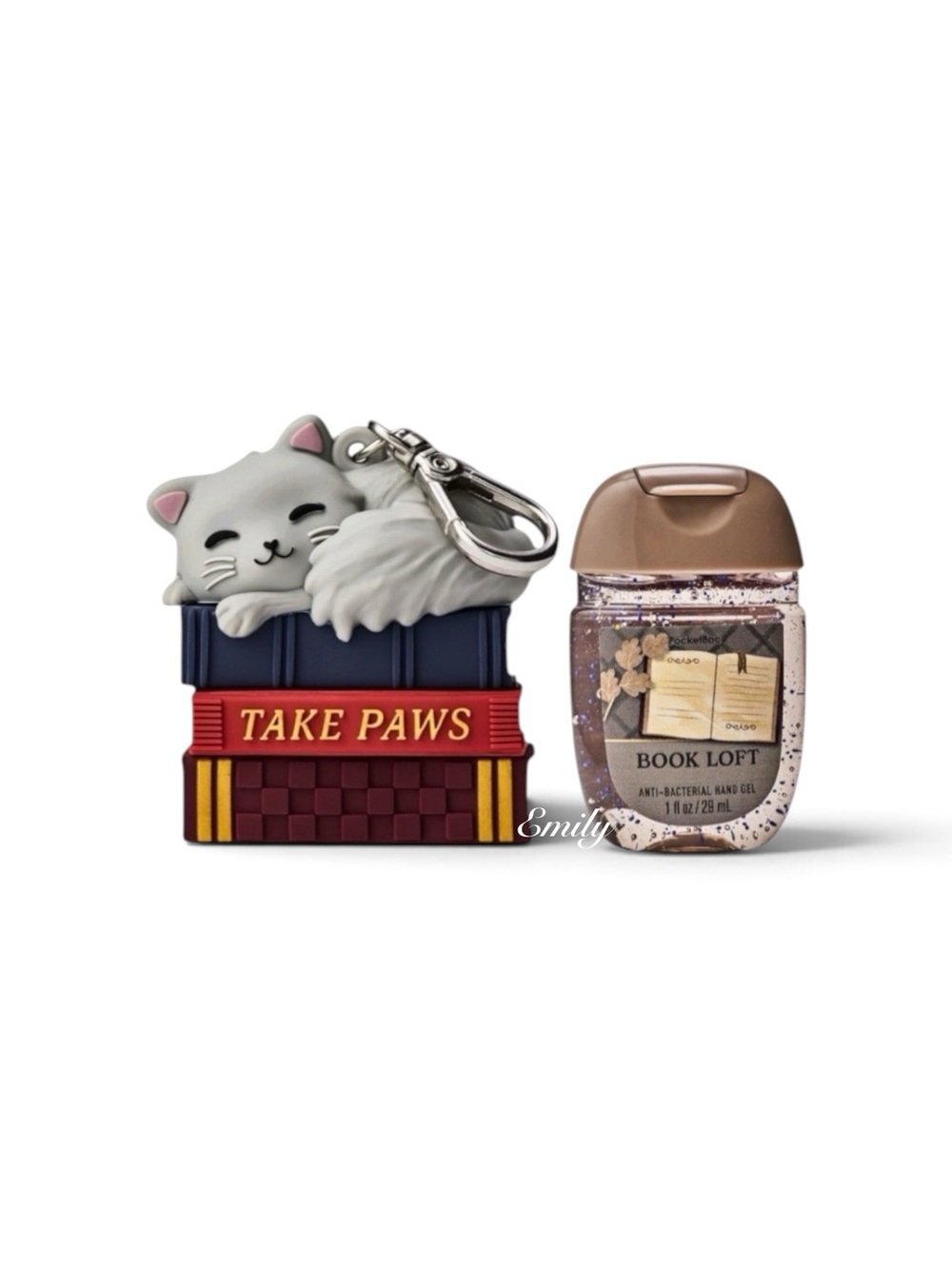 Bath & Body Works Book Stack Cat TAKE PAWS PocketBac Holder Book Loft Set